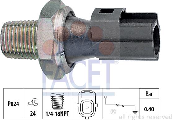 FACET 7.0145 - Devējs, Eļļas spiediens www.autospares.lv