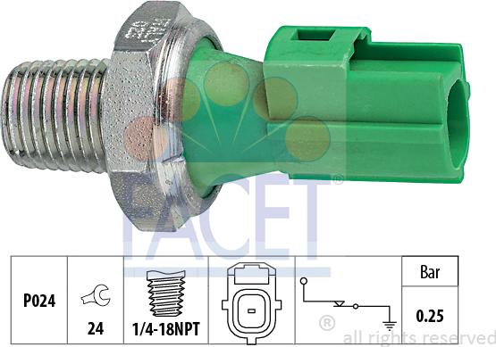 FACET 7.0146 - Devējs, Eļļas spiediens www.autospares.lv