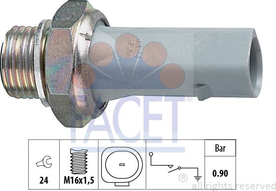 FACET 7.0150 - Devējs, Eļļas spiediens www.autospares.lv