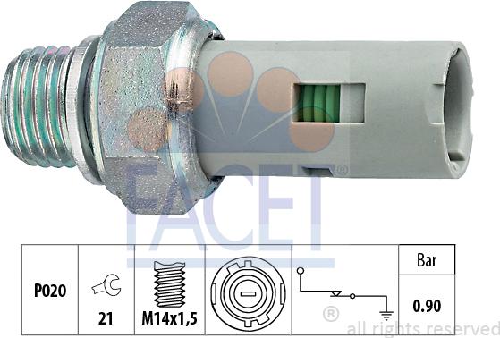 FACET 7.0153 - Devējs, Eļļas spiediens www.autospares.lv