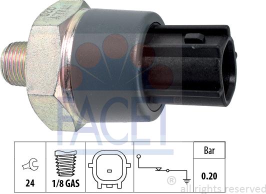 FACET 7.0166 - Devējs, Eļļas spiediens www.autospares.lv