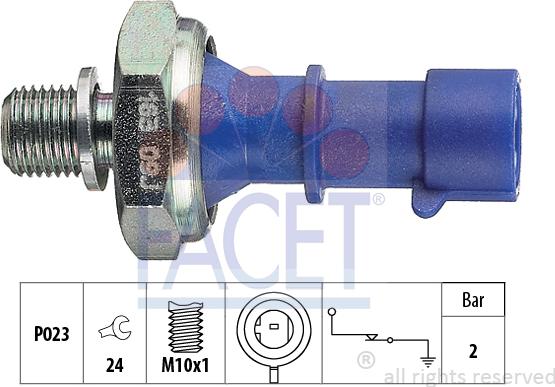 FACET 7.0163 - Devējs, Eļļas spiediens www.autospares.lv