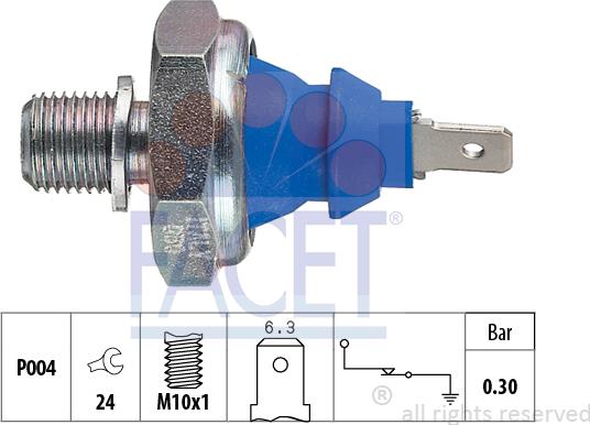 FACET 7.0108 - Devējs, Eļļas spiediens autospares.lv