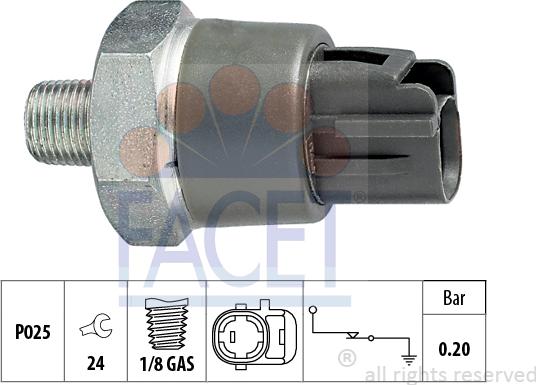 FACET 7.0114 - Devējs, Eļļas spiediens autospares.lv