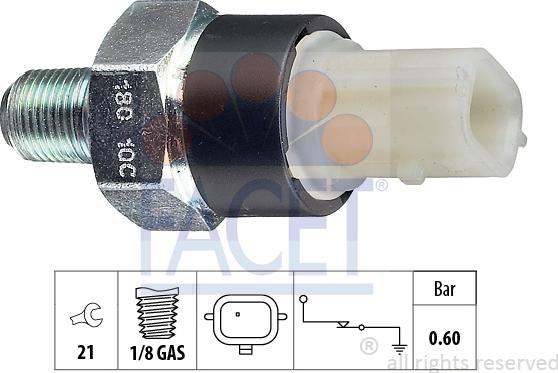 FACET 7.0180 - Sender Unit, oil pressure www.autospares.lv