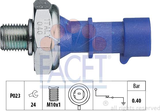 FACET 7.0183 - Devējs, Eļļas spiediens www.autospares.lv