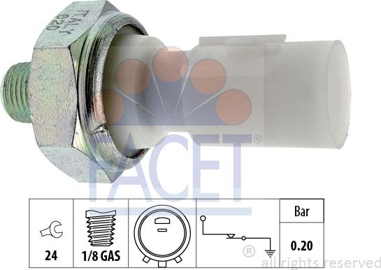 FACET 7.0182 - Devējs, Eļļas spiediens www.autospares.lv