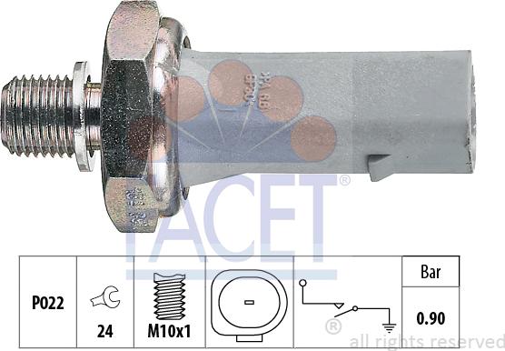 FACET 7.0134 - Devējs, Eļļas spiediens www.autospares.lv