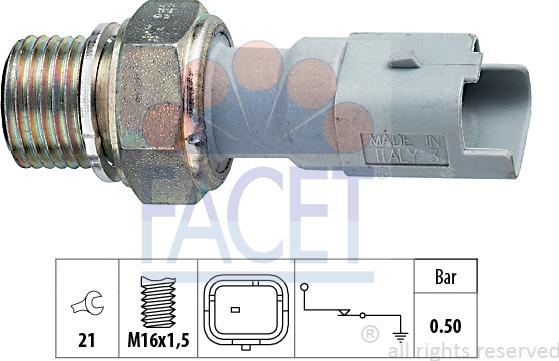 FACET 7.0130 - Devējs, Eļļas spiediens www.autospares.lv