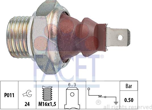 FACET 7.0124 - Devējs, Eļļas spiediens autospares.lv