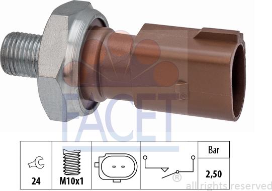 FACET 7.0205 - Devējs, Eļļas spiediens www.autospares.lv