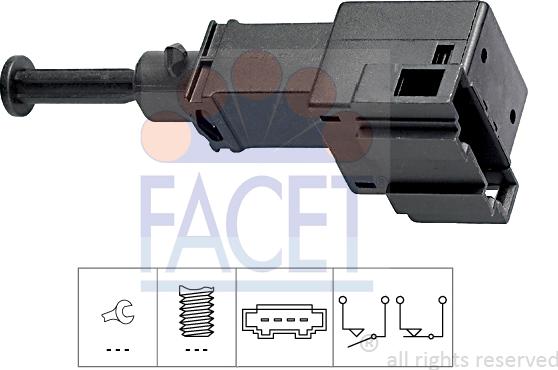 FACET 7.1151 - Выключатель стоп сигнала / сцепления www.autospares.lv