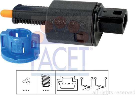 FACET 7.1306 - Slēdzis, Sajūga vadība (Tempomat) www.autospares.lv