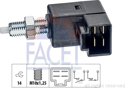 FACET 7.1294 - Выключатель стоп сигнала / сцепления www.autospares.lv