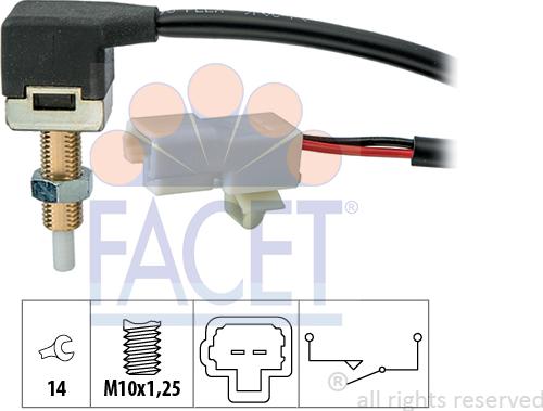 FACET 7.1289 - Slēdzis, Sajūga vadība (Tempomat) www.autospares.lv