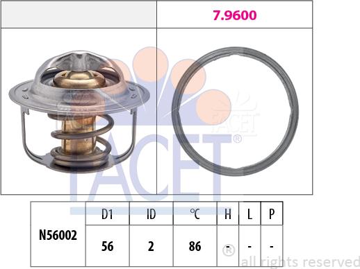 FACET 7.8949 - Termostats, Dzesēšanas šķidrums autospares.lv