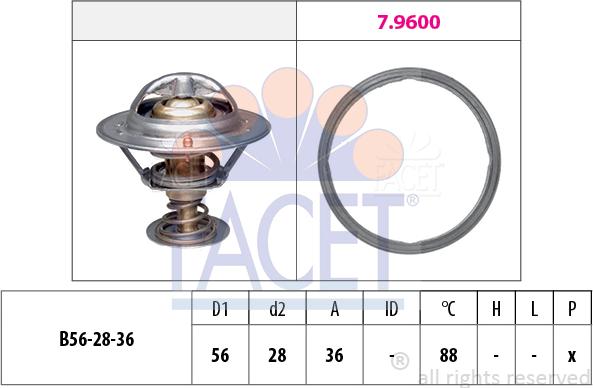 FACET 7.8948 - Coolant thermostat / housing www.autospares.lv