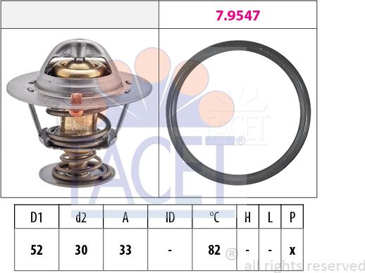 FACET 7.8947 - Termostats, Dzesēšanas šķidrums www.autospares.lv