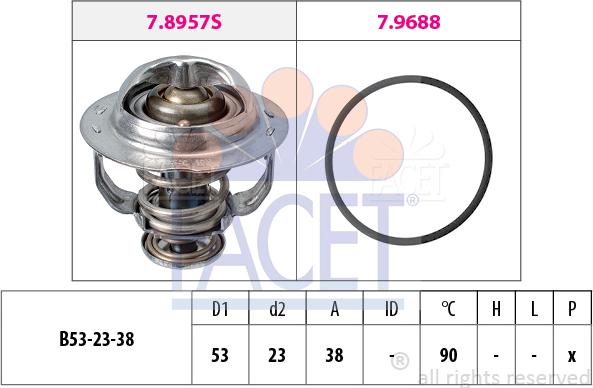 FACET 7.8957 - Termostats, Dzesēšanas šķidrums www.autospares.lv