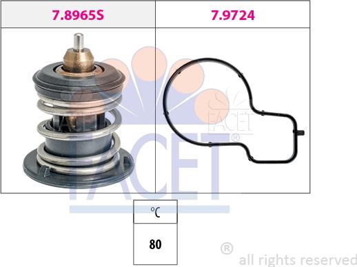 FACET 7.8965 - Termostats, Dzesēšanas šķidrums www.autospares.lv