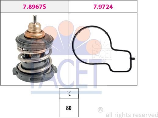 FACET 7.8967 - Termostats, Dzesēšanas šķidrums www.autospares.lv