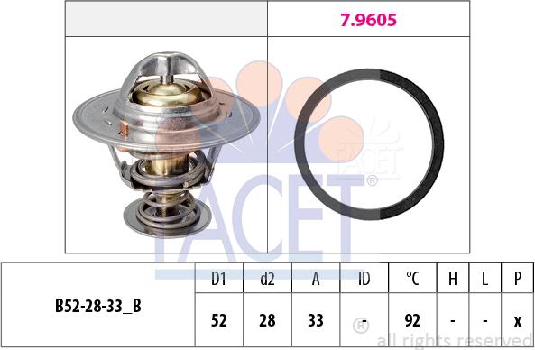 FACET 7.8928 - Termostats, Dzesēšanas šķidrums www.autospares.lv