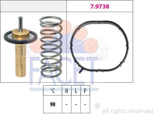 FACET 7.8974 - Termostats, Dzesēšanas šķidrums www.autospares.lv