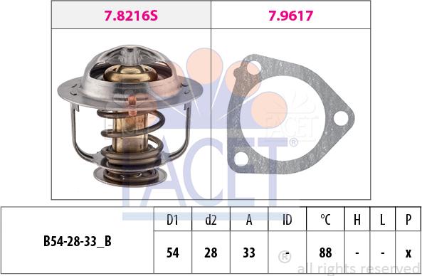 FACET 7.8453 - Термостат охлаждающей жидкости / корпус www.autospares.lv