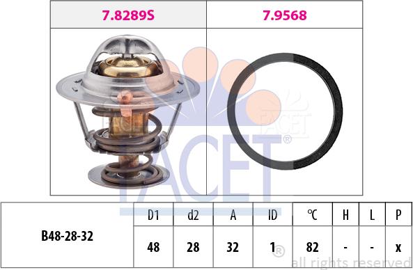 FACET 7.8466 - Coolant thermostat / housing www.autospares.lv