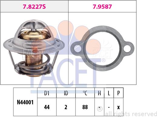 FACET 7.8409 - Termostats, Dzesēšanas šķidrums www.autospares.lv