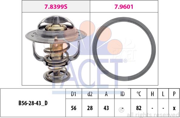 FACET 7.8404 - Термостат охлаждающей жидкости / корпус www.autospares.lv