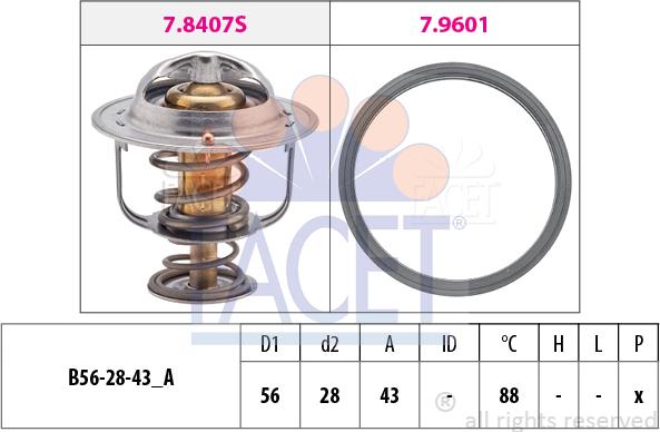 FACET 7.8408 - Termostats, Dzesēšanas šķidrums www.autospares.lv