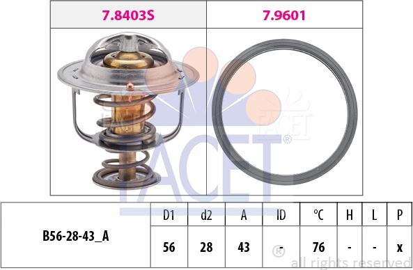 FACET 7.8403 - Термостат охлаждающей жидкости / корпус www.autospares.lv