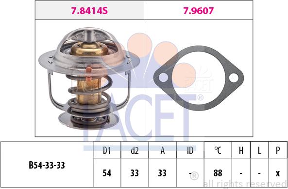 FACET 7.8414 - Termostats, Dzesēšanas šķidrums www.autospares.lv