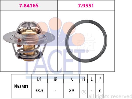 FACET 7.8416 - Termostats, Dzesēšanas šķidrums autospares.lv