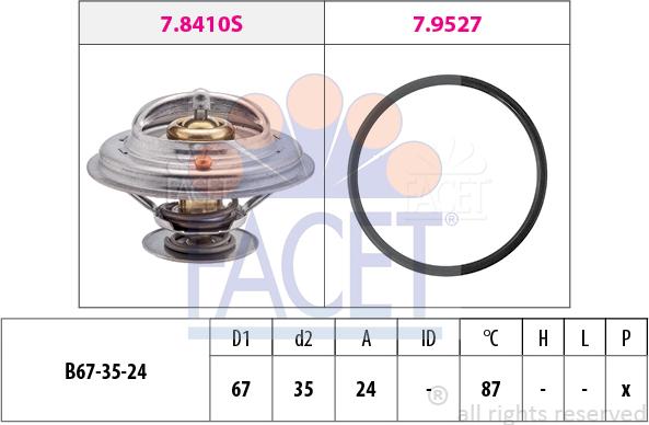 FACET 7.8410 - Coolant thermostat / housing www.autospares.lv