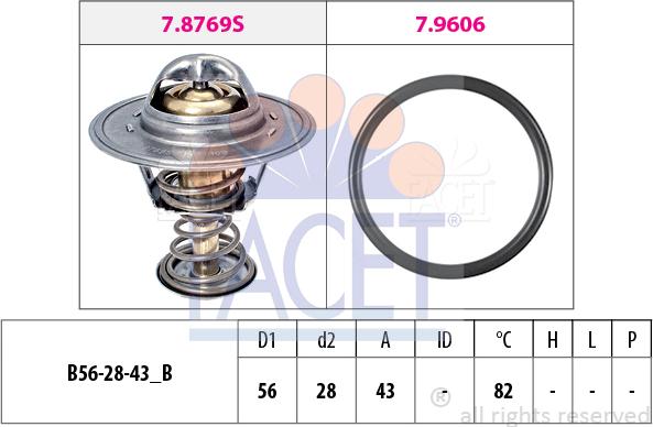 FACET 7.8413 - Термостат охлаждающей жидкости / корпус www.autospares.lv