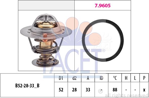 FACET 7.8412 - Termostats, Dzesēšanas šķidrums www.autospares.lv