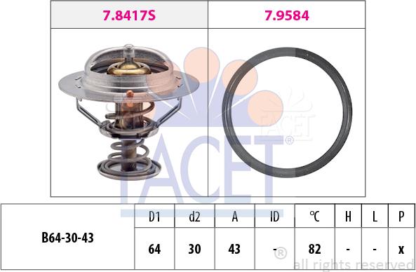 FACET 7.8417 - Termostats, Dzesēšanas šķidrums autospares.lv