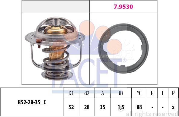 FACET 7.8489 - Termostats, Dzesēšanas šķidrums www.autospares.lv