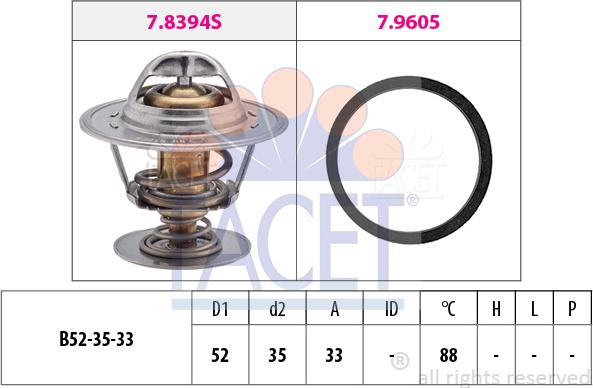 FACET 7.8483 - Termostats, Dzesēšanas šķidrums autospares.lv