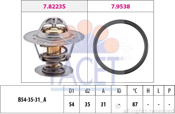 FACET 7.8434 - Coolant thermostat / housing www.autospares.lv