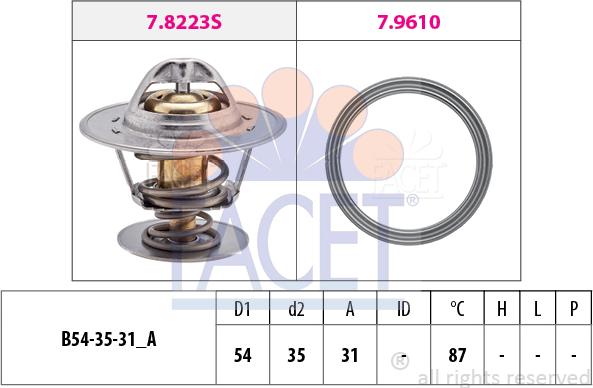 FACET 7.8435 - Termostats, Dzesēšanas šķidrums www.autospares.lv