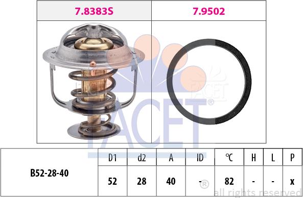 FACET 7.8438 - Termostats, Dzesēšanas šķidrums autospares.lv