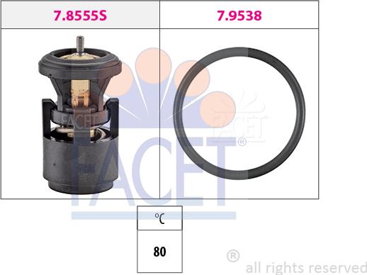 FACET 7.8555 - Термостат охлаждающей жидкости / корпус www.autospares.lv