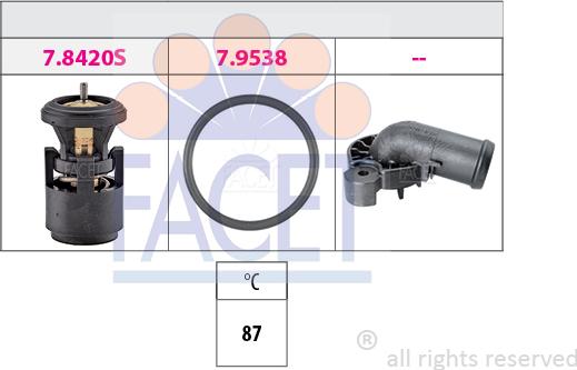 FACET 7.8561K - Термостат охлаждающей жидкости / корпус www.autospares.lv