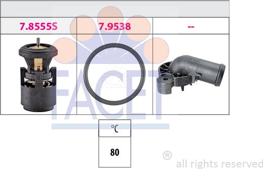 FACET 7.8562K - Термостат охлаждающей жидкости / корпус www.autospares.lv