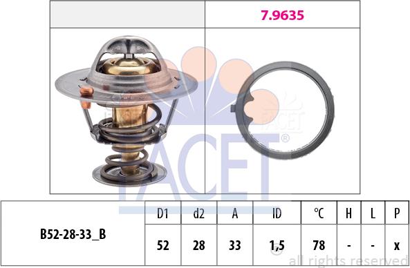 FACET 7.8503 - Termostats, Dzesēšanas šķidrums www.autospares.lv