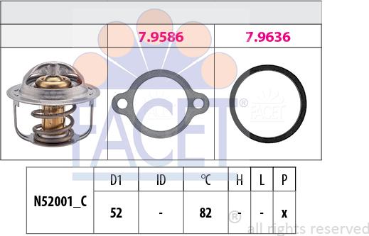 FACET 7.8513 - Coolant thermostat / housing www.autospares.lv