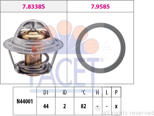 FACET 7.8517 - Coolant thermostat / housing www.autospares.lv